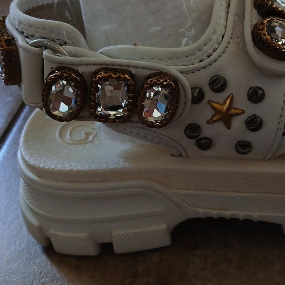 Gucci Leather and mesh sandal with crystals size 39 - Picture 5 of 11